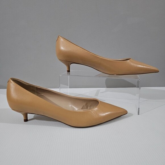 Sam Edelman Franci Pointed Toe Pump Kitten Heel Luxe Tan Leather Size 9.5 NWOT - Picture 3 of 13
